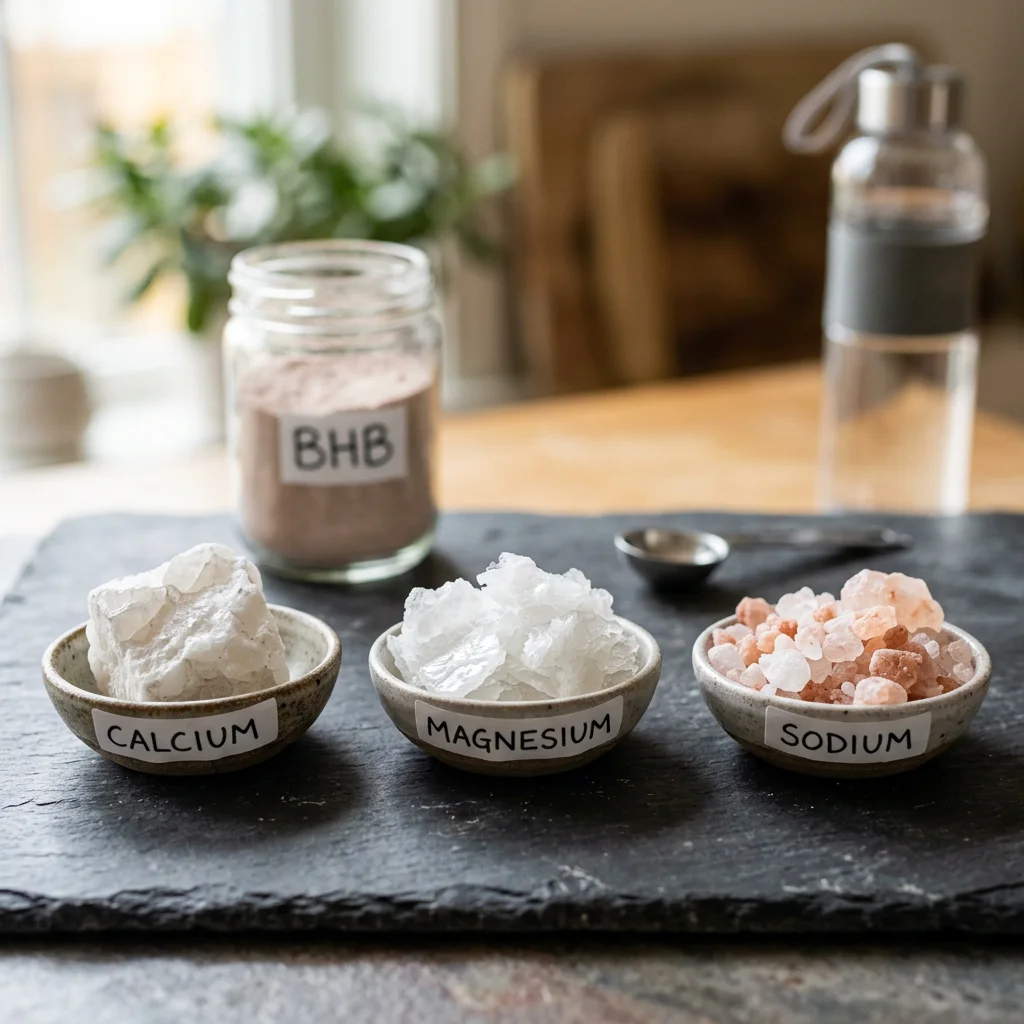 BHB mineral salts: calcium, magnesium and sodium