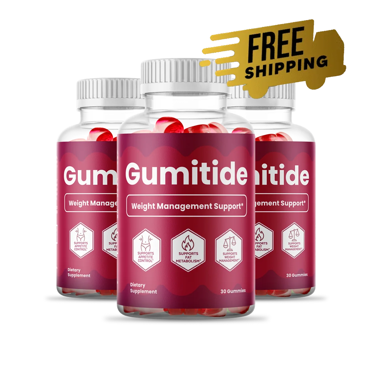Bottles of Gumitide apple cider vinegar and BHB gummies